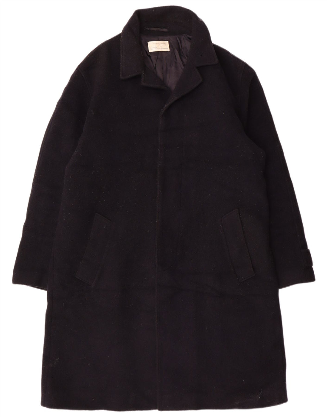 Cappotto da uomo Zara UK 40 grande in lana blu navy