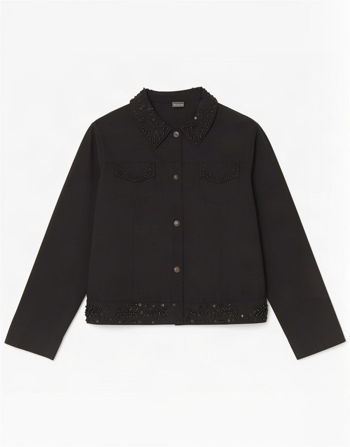 Giubbotto Bomber Donna Roccobarocco IT 46 Large Nero Cotone