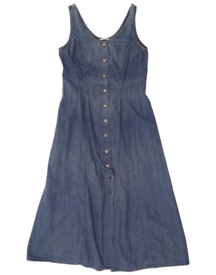 Abito maxi in denim senza maniche da donna Marks & Spencer UK 12 Blu medio