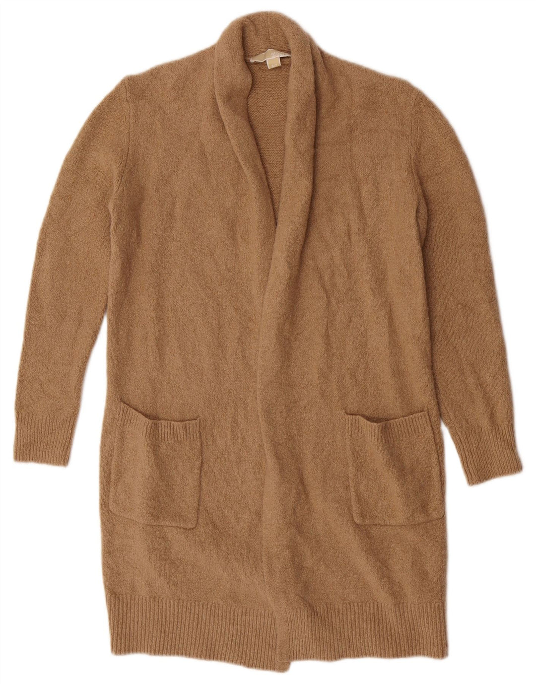 Maglione cardigan aperto lungo da donna Michael Kors UK 10 piccolo Beige