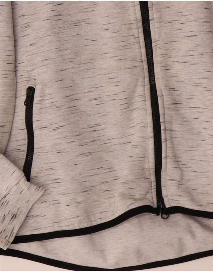 Felpa con cappuccio e zip Nike da uomo, grande, in cotone chiazzato grigio