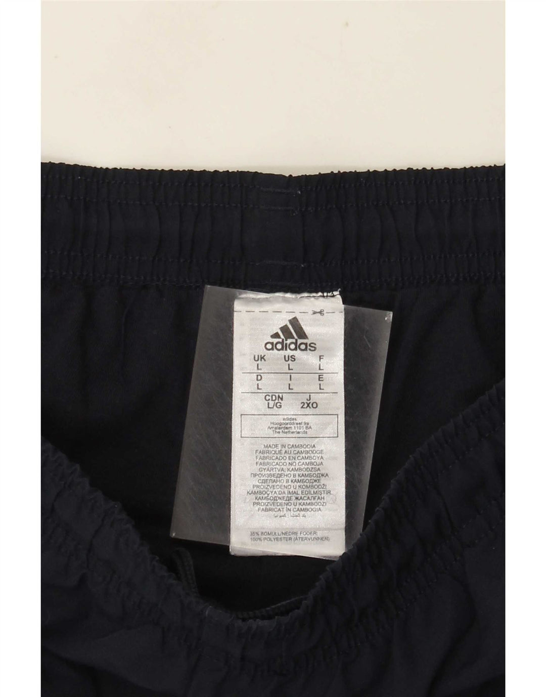 Pantaloni da tuta da uomo Adidas Large in poliestere blu navy
