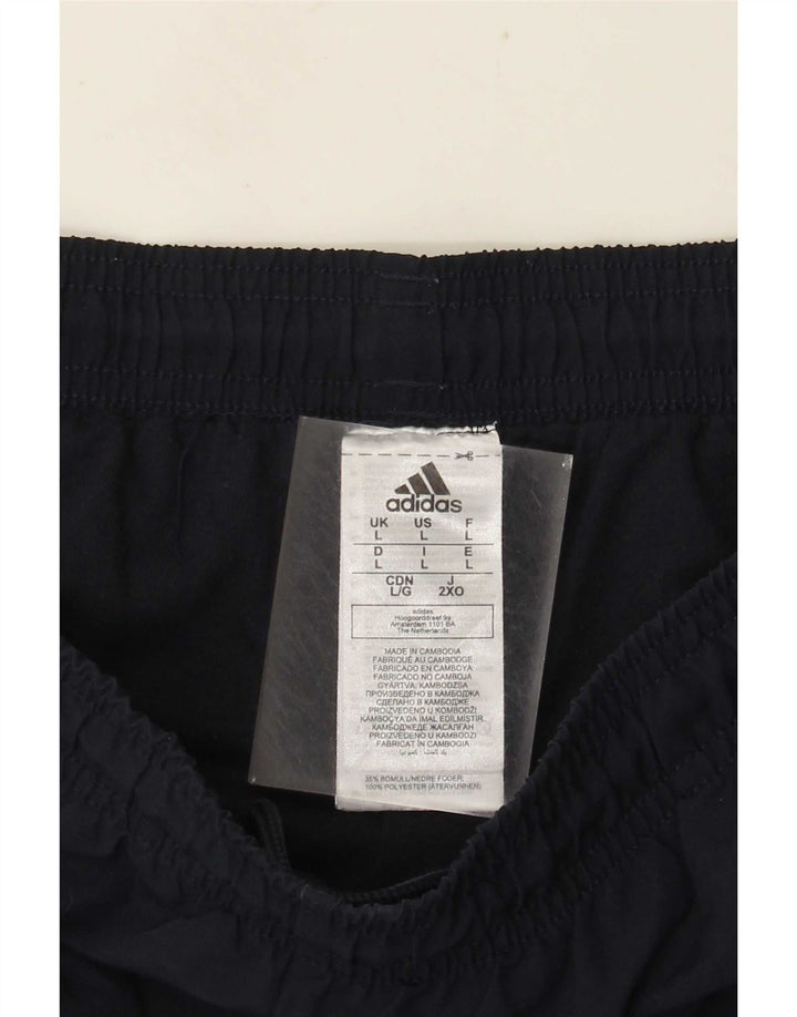 Pantaloni da tuta da uomo Adidas Large in poliestere blu navy
