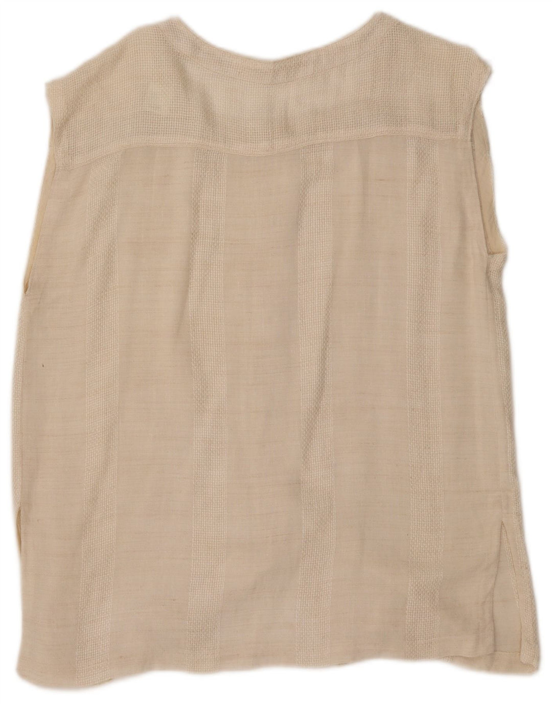 VINTAGE Womens Sleeveless Tunic Top UK 18 XL Beige