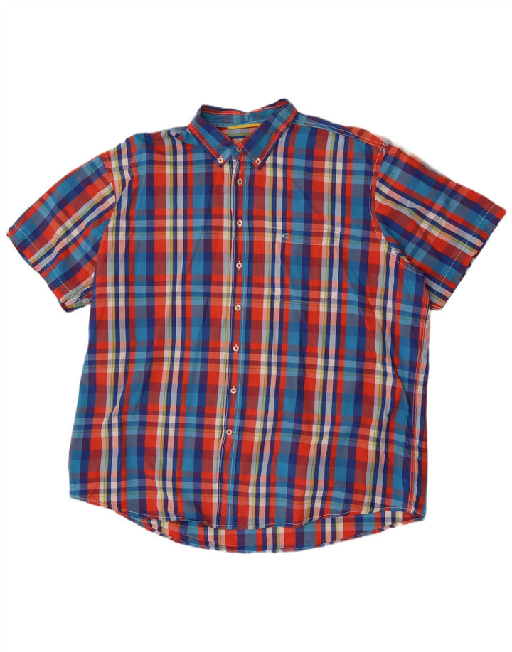 Camicia a maniche corte da uomo Camel Active 3XL in cotone a quadri multicolore