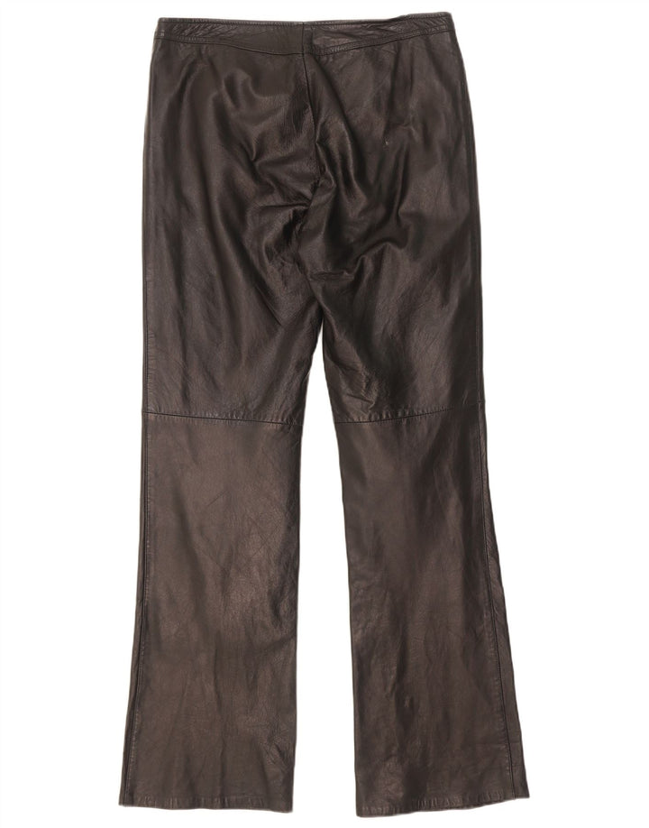 Pantaloni in pelle bootcut da donna Dakota W30 L31 neri