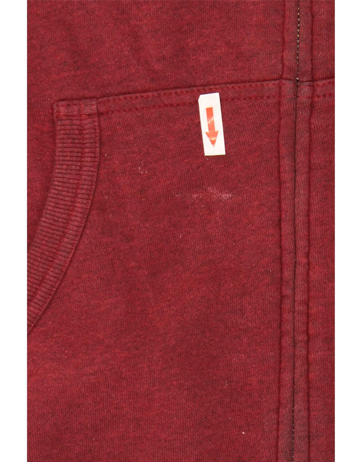 Felpa con cappuccio e zip grafica da uomo di Vans in cotone bordeaux medio