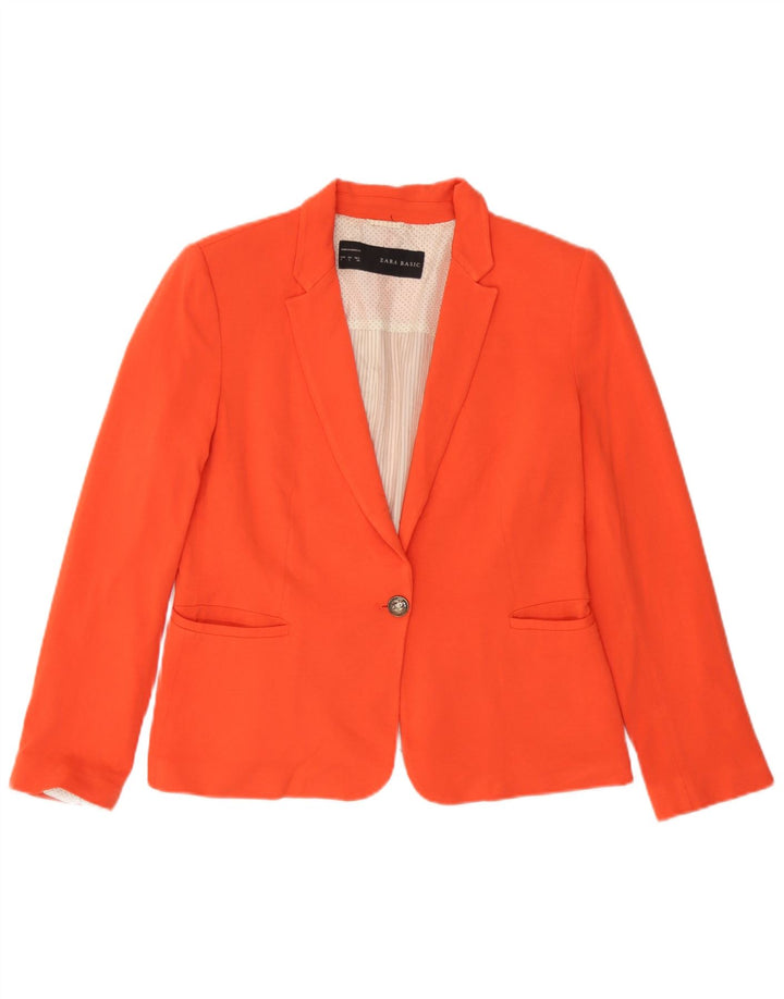 Giacca blazer a 1 bottone da donna Zara UK 14 grande viscosa arancione