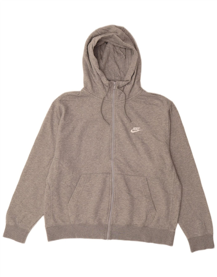 Felpa con cappuccio e zip NIKE da uomo XL in cotone grigio