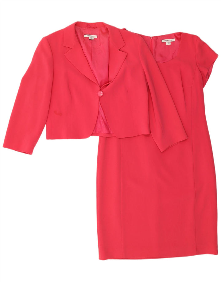 Set da donna 1 bottone 2 pezzi Marella UK 14 grande triacetato rosa