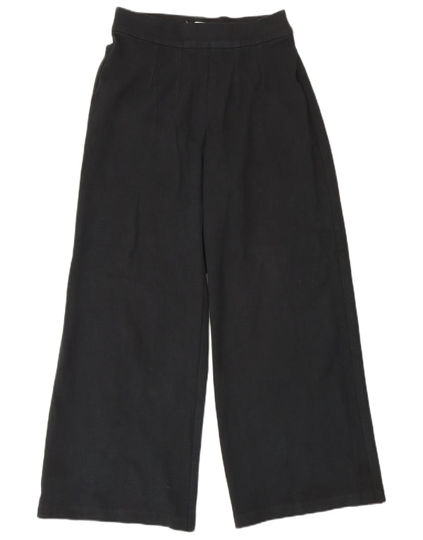 Marks & Spencer Womens Wide Leg Casual Trousers UK 8 Small W27 L26 Black