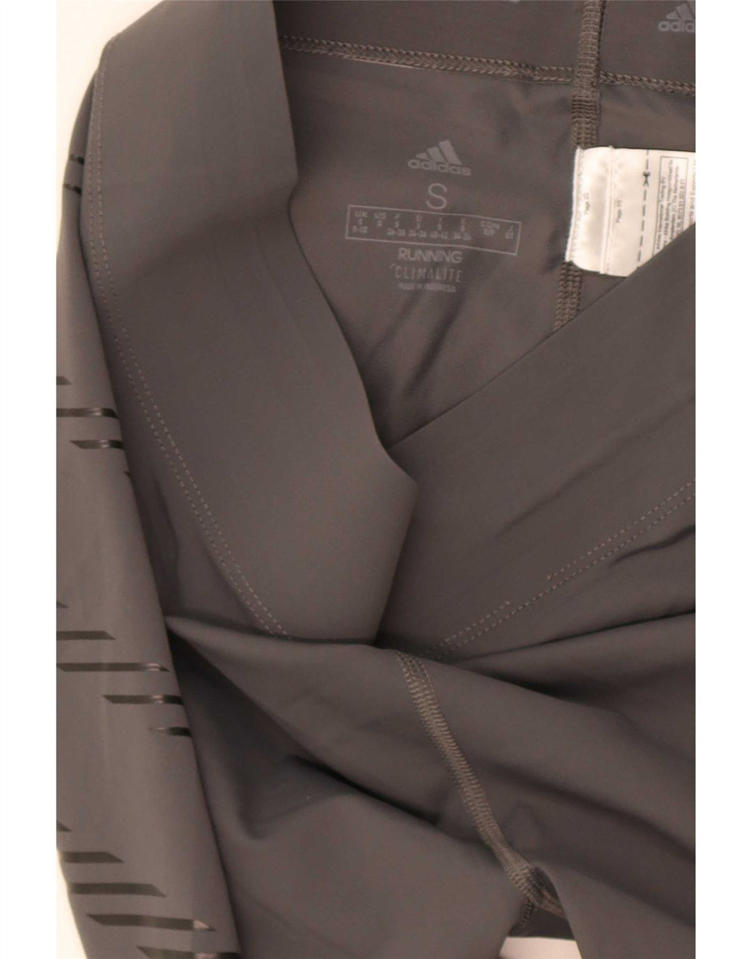 Leggings Adidas Climalite da donna UK 8/10 Poliammide a strisce grigie piccole
