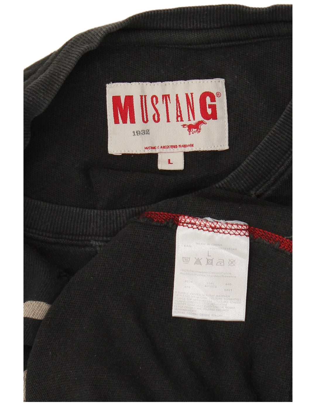 Felpa grafica da uomo Mustang Maglione grande cotone nero