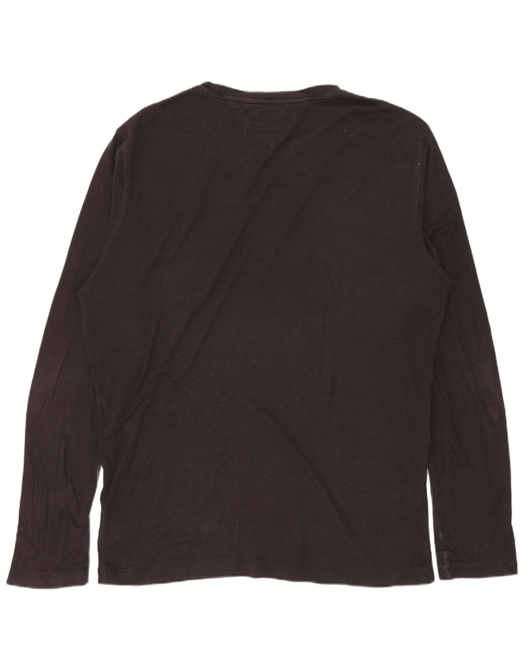 TOMMY HILFIGER Top da uomo manica lunga 2XL cotone nero