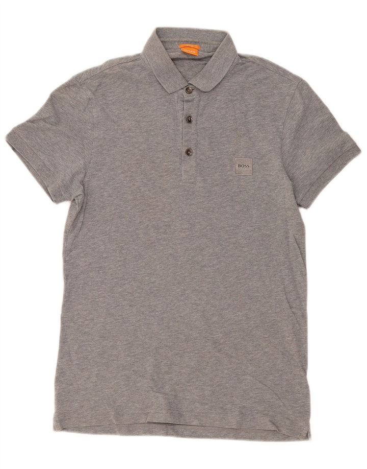 Polo slim fit da uomo Hugo Boss piccola in cotone grigio