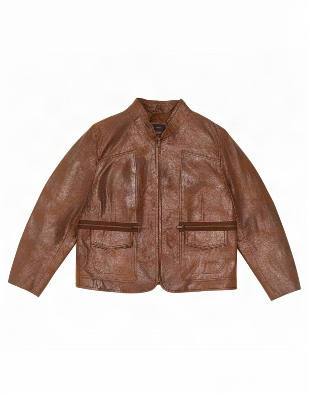 Giacca in pelle da donna BVS EU 43 grande marrone