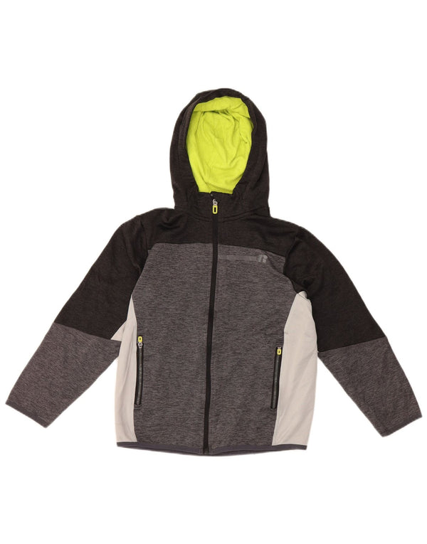 Maglione con cappuccio e zip per ragazzi Russell Athletic, 10-11 anni, grande, color grigio