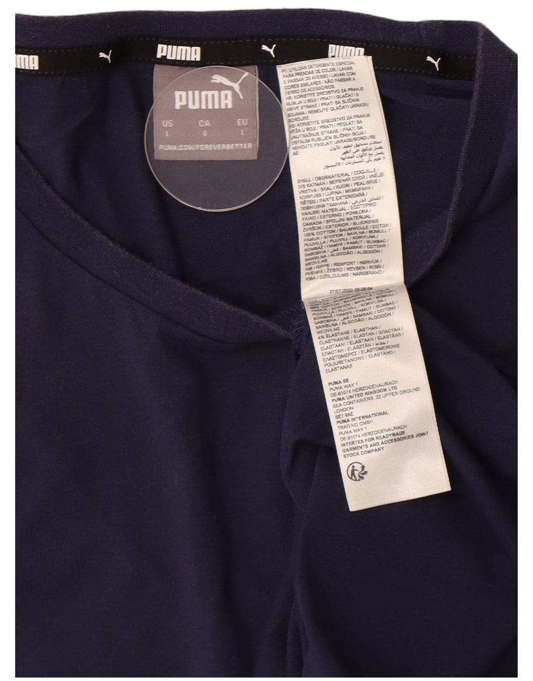 T-shirt da uomo Puma Top Large in cotone blu navy