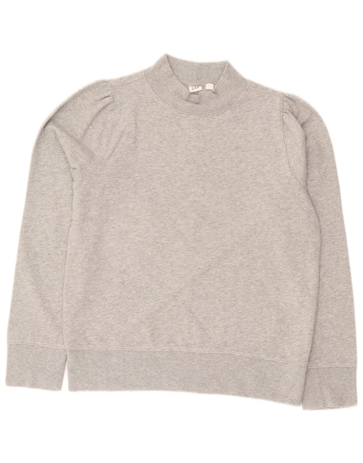 Felpa oversize da donna Gap, maglione UK 10, piccolo cotone chiazzato grigio