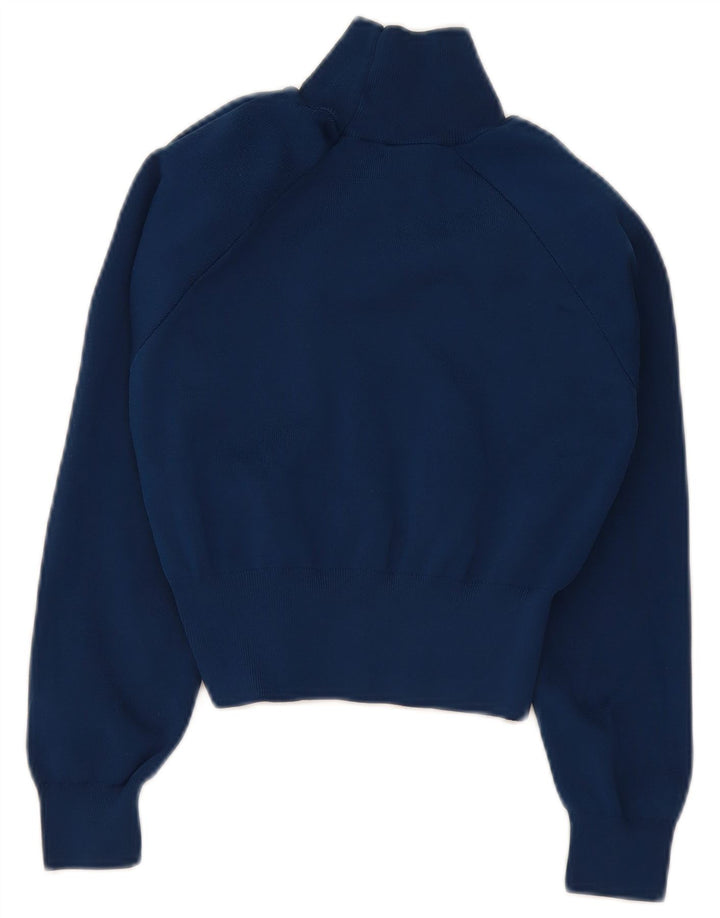 Maglione corto da donna Zara con collo dolcevita UK 10 piccolo poliestere blu navy