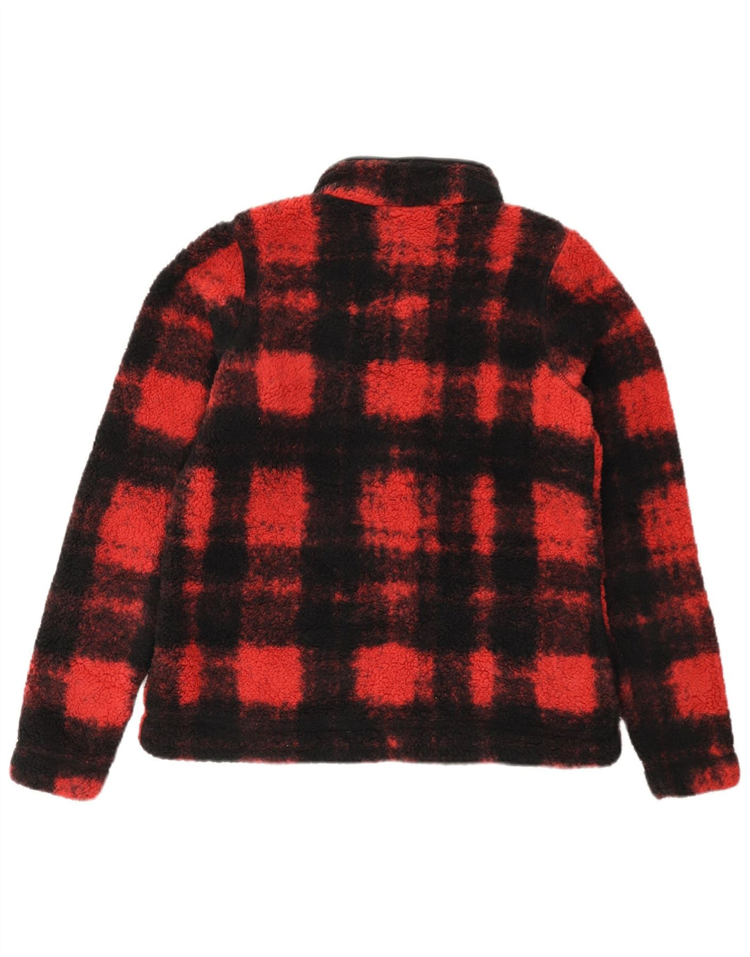 Maglione in pile da donna con collo e zip COLUMBIA UK 14 Poliestere medio a quadri rossi