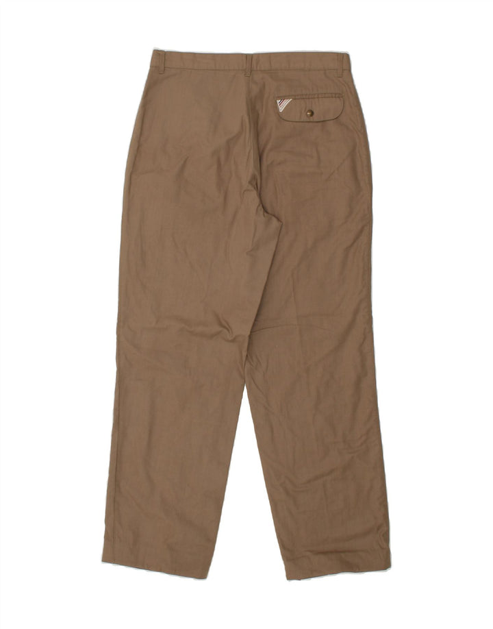 VINTAGE Mens Pegged Chino Trousers W32 L29 Brown Polyester Vintage Vintage and Second-Hand Vintage from Messina Hembry 