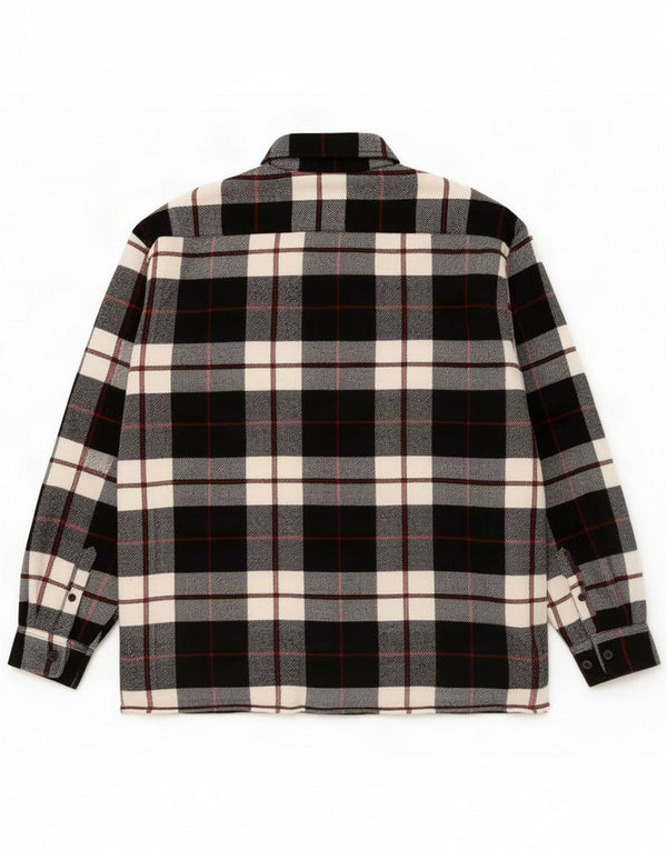 Vintage Mens Lumberjack Flannel Shirt XL Black Check Cotton