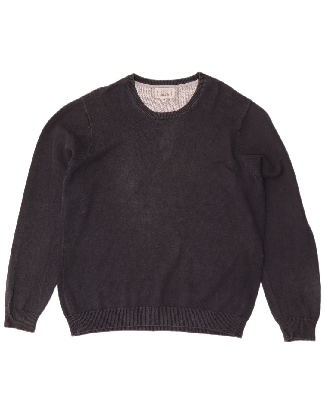 Maglione maglione girocollo da uomo Marks & Spencer vestibilità regolare nero medio