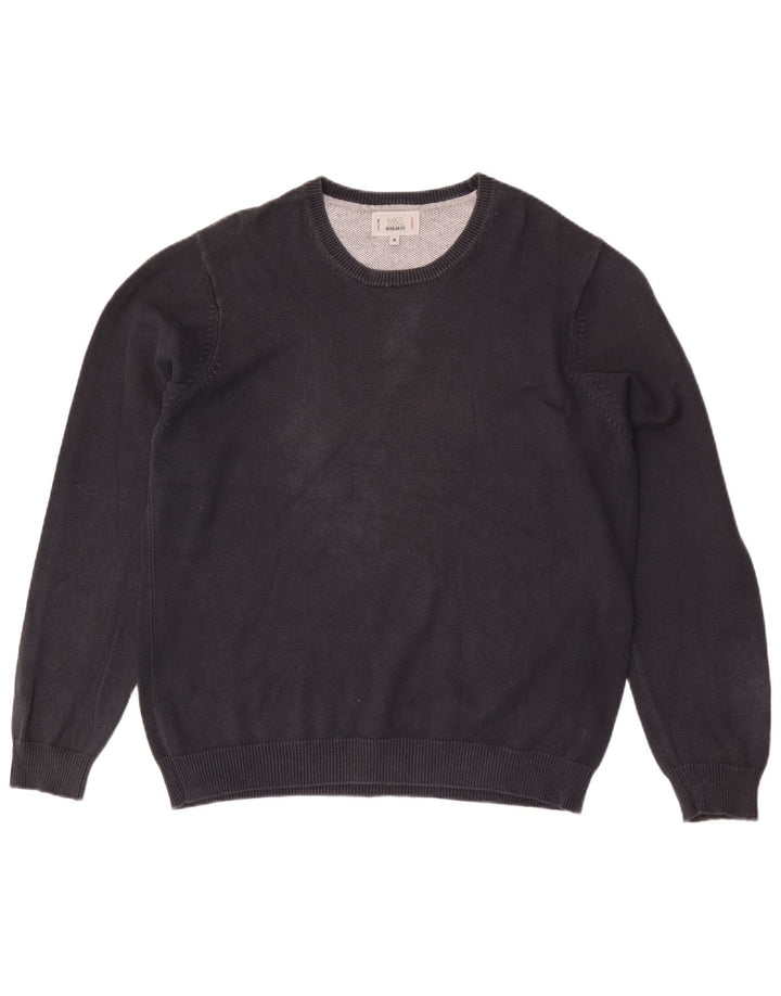 Maglione maglione girocollo da uomo Marks & Spencer vestibilità regolare nero medio