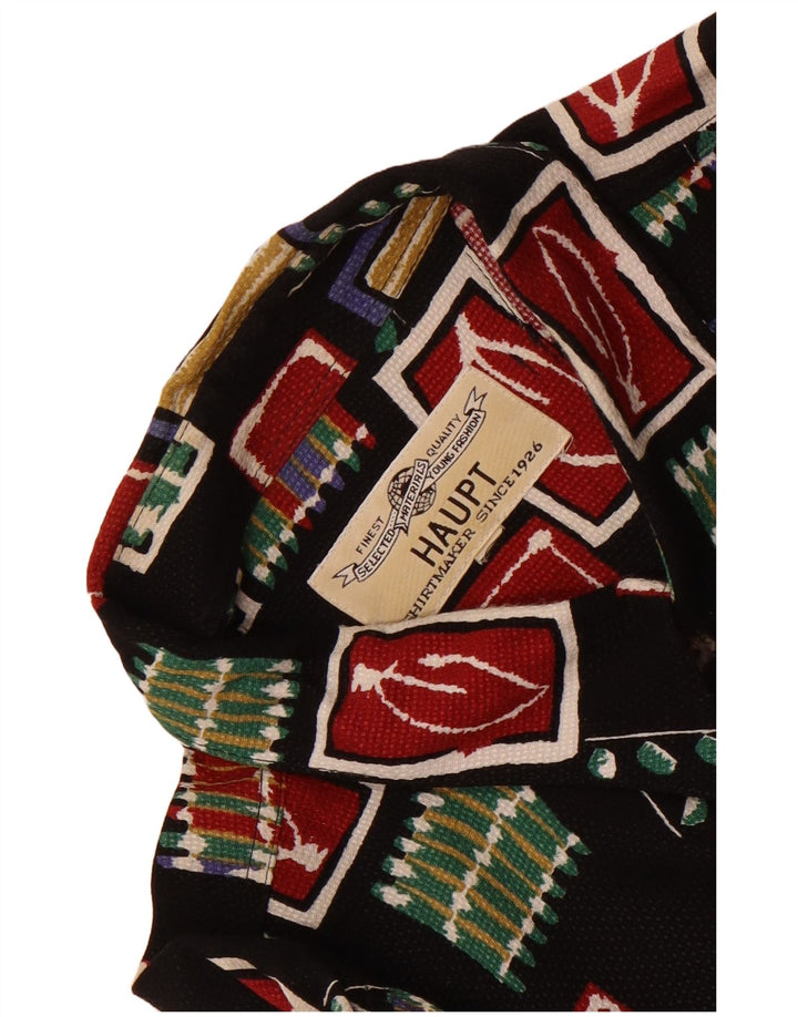 Camicia a maniche corte da uomo Haupt XL Nera geometrica