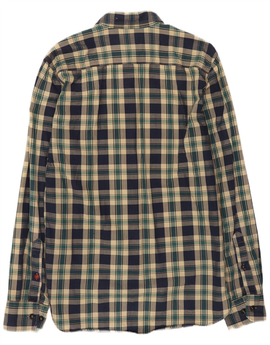 JACK & JONES Camicia da uomo in flanella di cotone a quadri blu navy medio