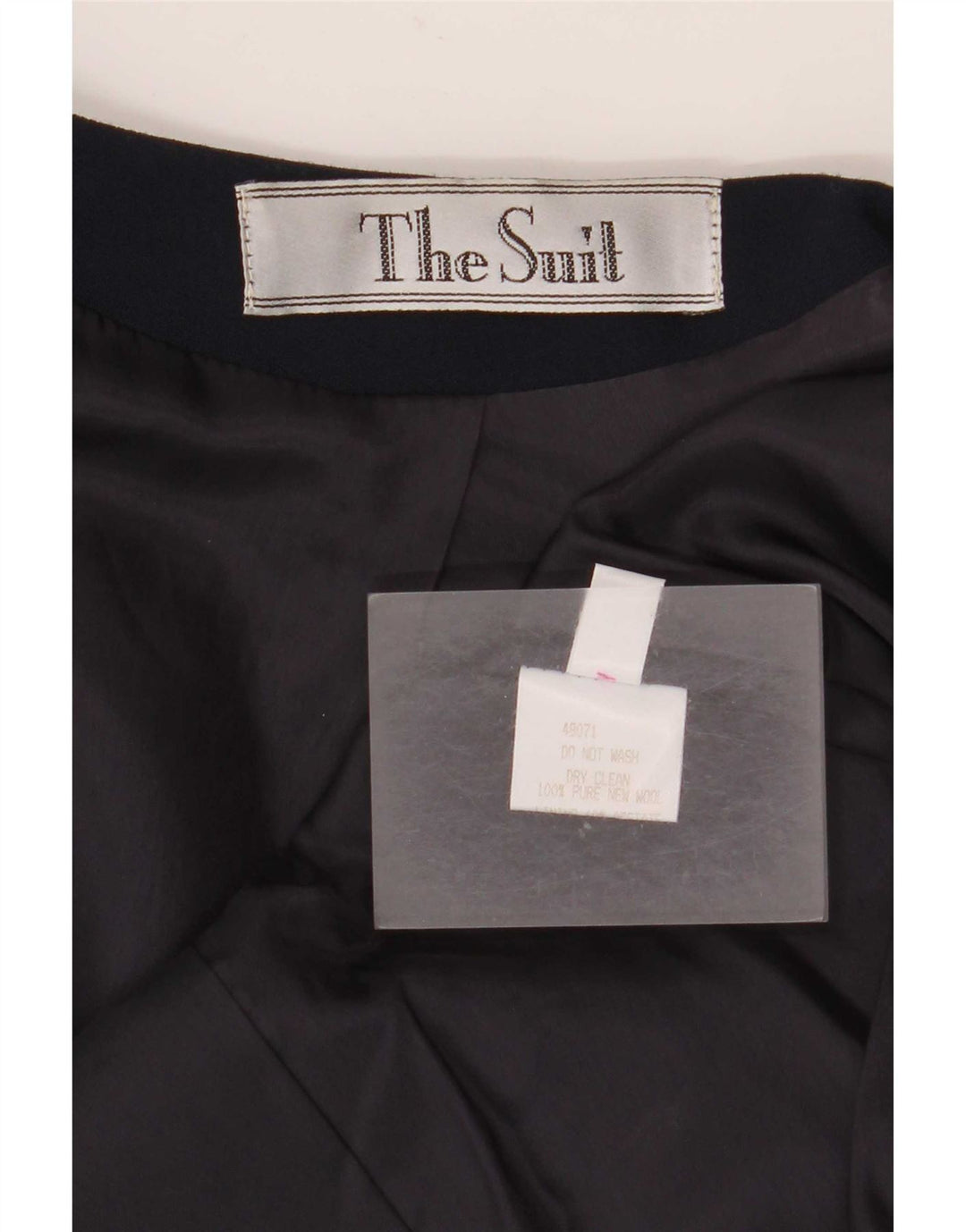 Giacca blazer vintage da donna a 1 bottone UK 14 grande lana vergine blu navy
