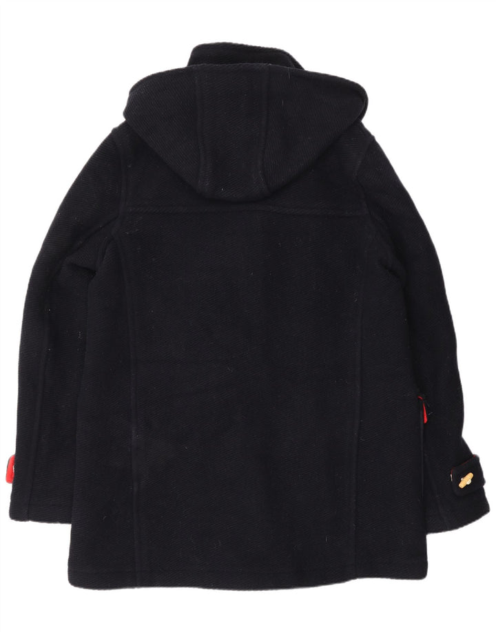 Montgomery con cappuccio da donna Topshop UK 12 lana blu navy media