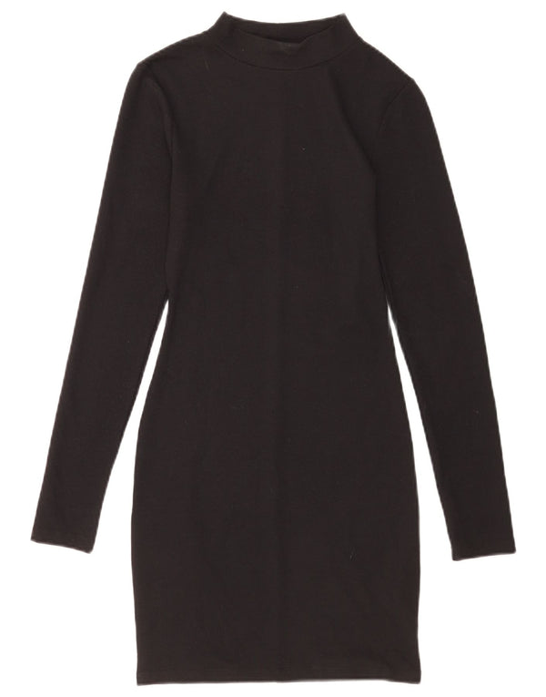 Abito tubino a maniche lunghe da donna Zara UK 8 piccolo poliestere nero