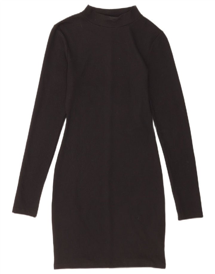 Abito tubino a maniche lunghe da donna Zara UK 8 piccolo poliestere nero