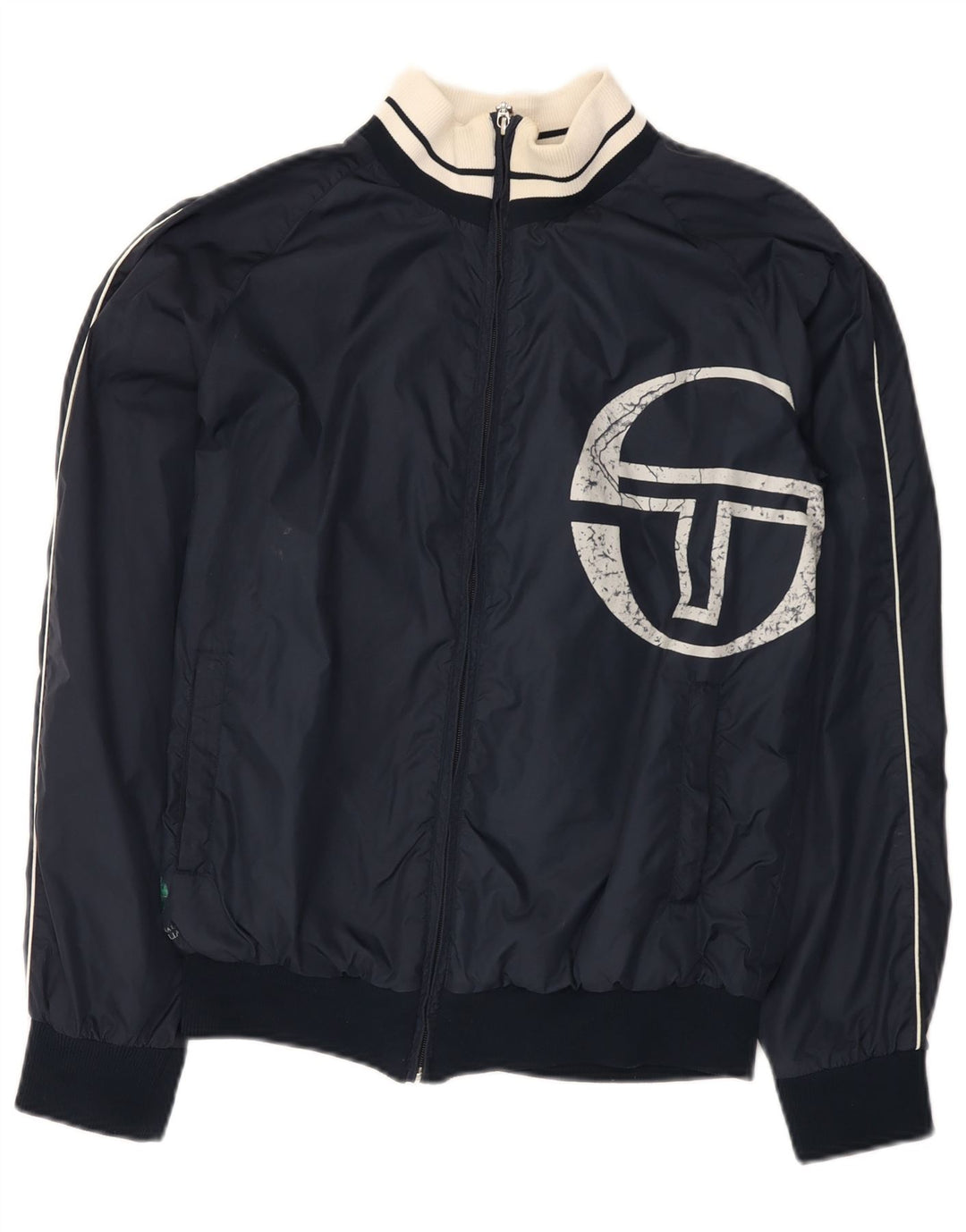 Giacca da ginnastica da uomo con grafica Sergio Tacchini Small in poliammide blu navy