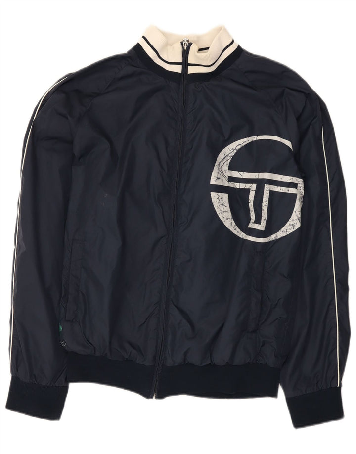 Giacca da ginnastica da uomo con grafica Sergio Tacchini Small in poliammide blu navy