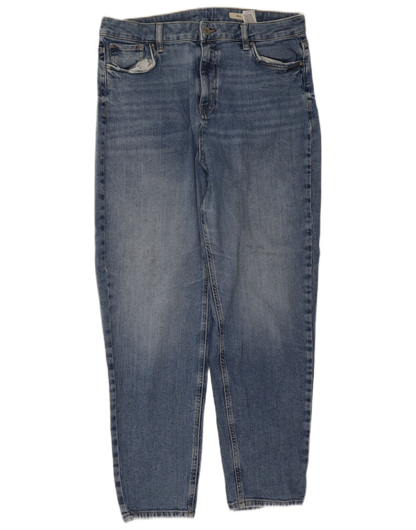 Jeans affusolati Mom da donna Marks & Spencer UK 16 Large W32 L28 Cotone blu