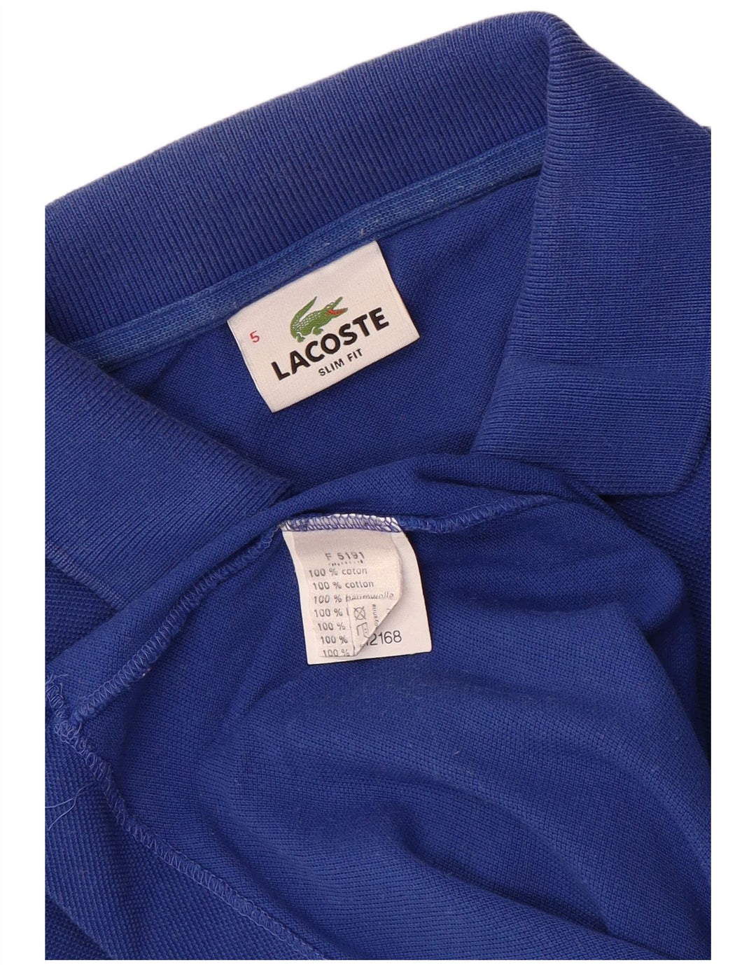 Polo LACOSTE da uomo slim fit taglia 5 grande in cotone blu