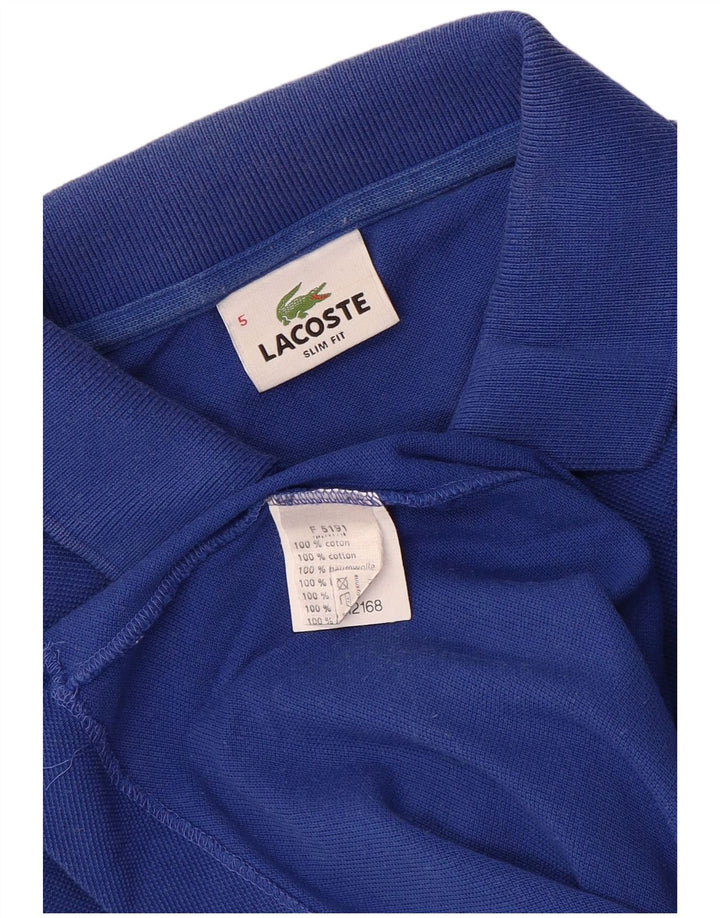 Polo LACOSTE da uomo slim fit taglia 5 grande in cotone blu