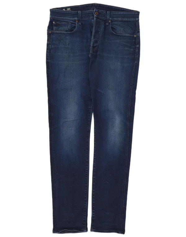 Jeans slim da uomo G-Star 3301 W32 L34 cotone blu navy