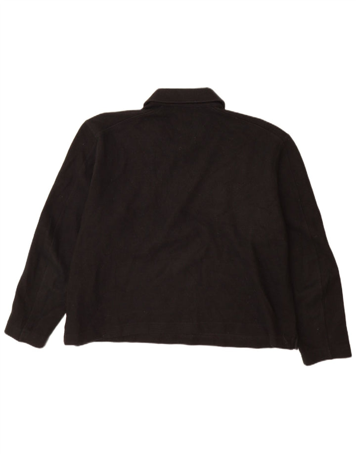 Maglione maglione rilassato da uomo con collo a polo XL in lana nera