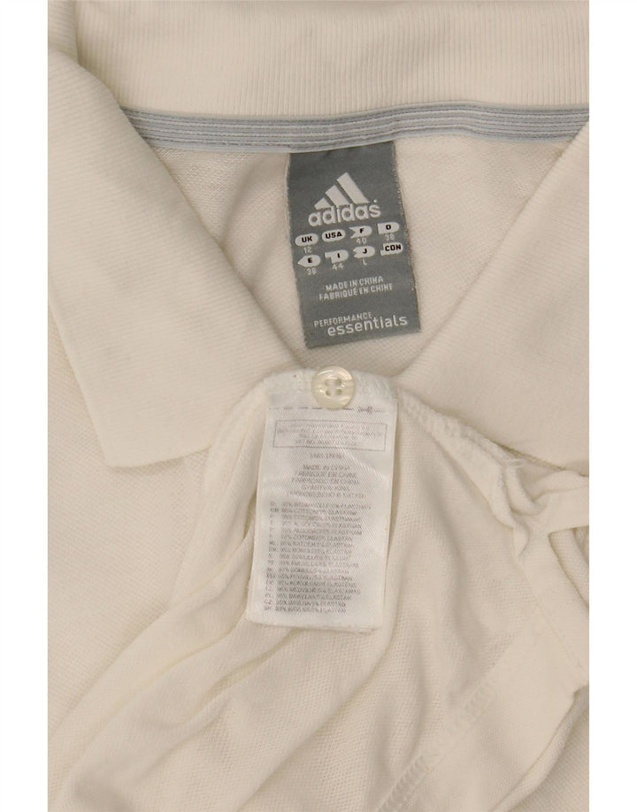 Polo Adidas da donna UK 12 cotone bianco medio