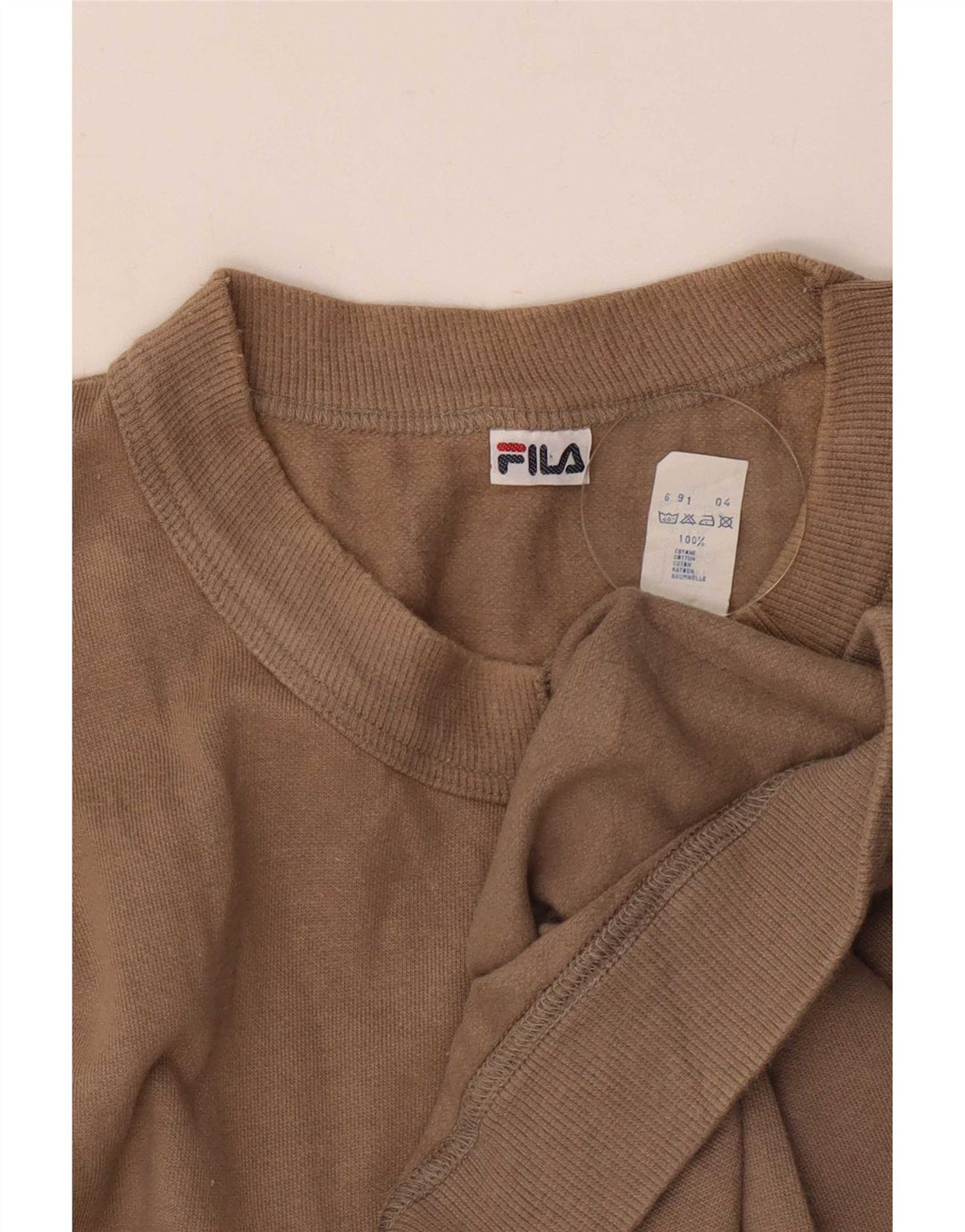 Fila Felpa grafica da uomo Maglione grande in cotone beige