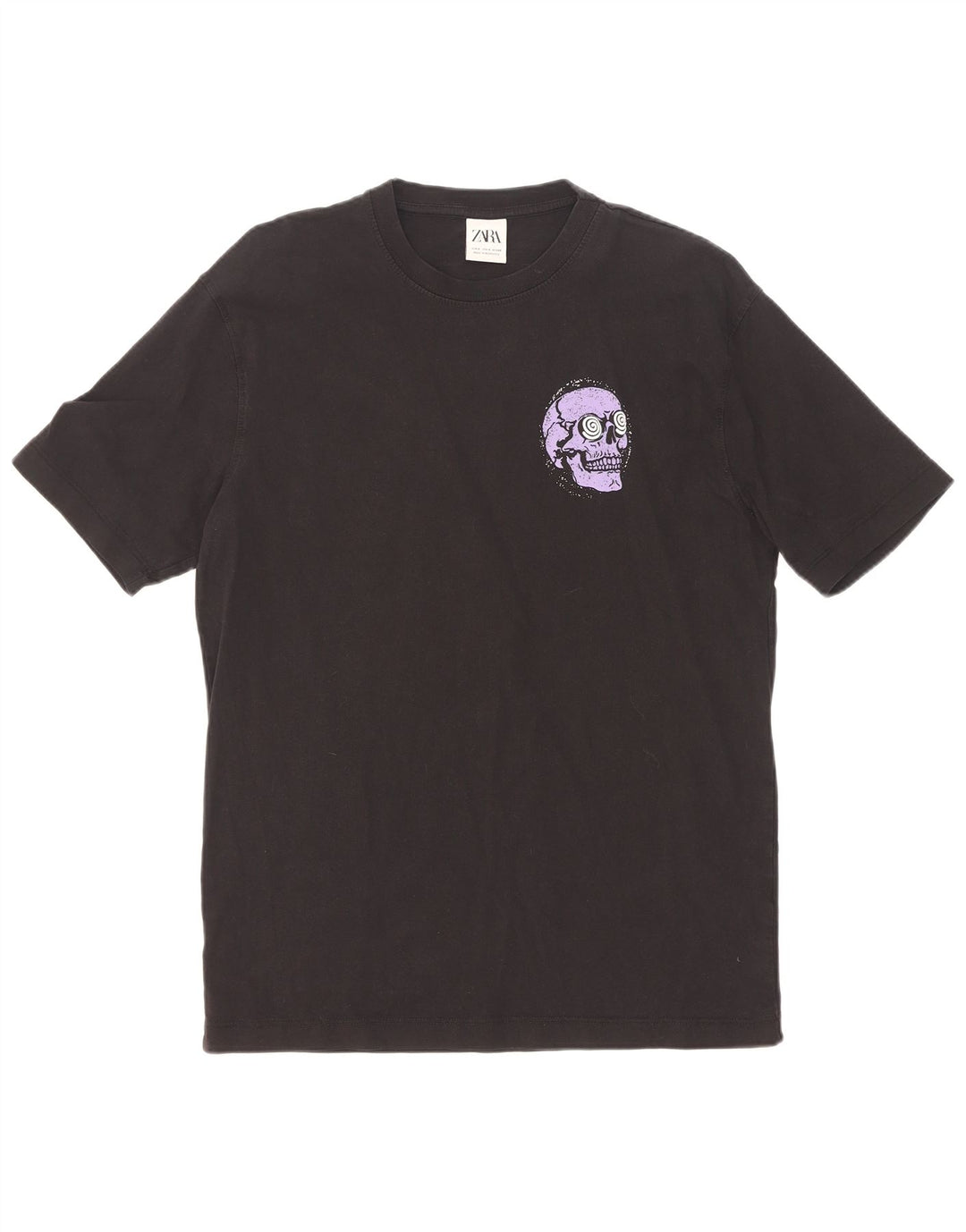 T-shirt grafica da uomo Zara Top Small in cotone nero
