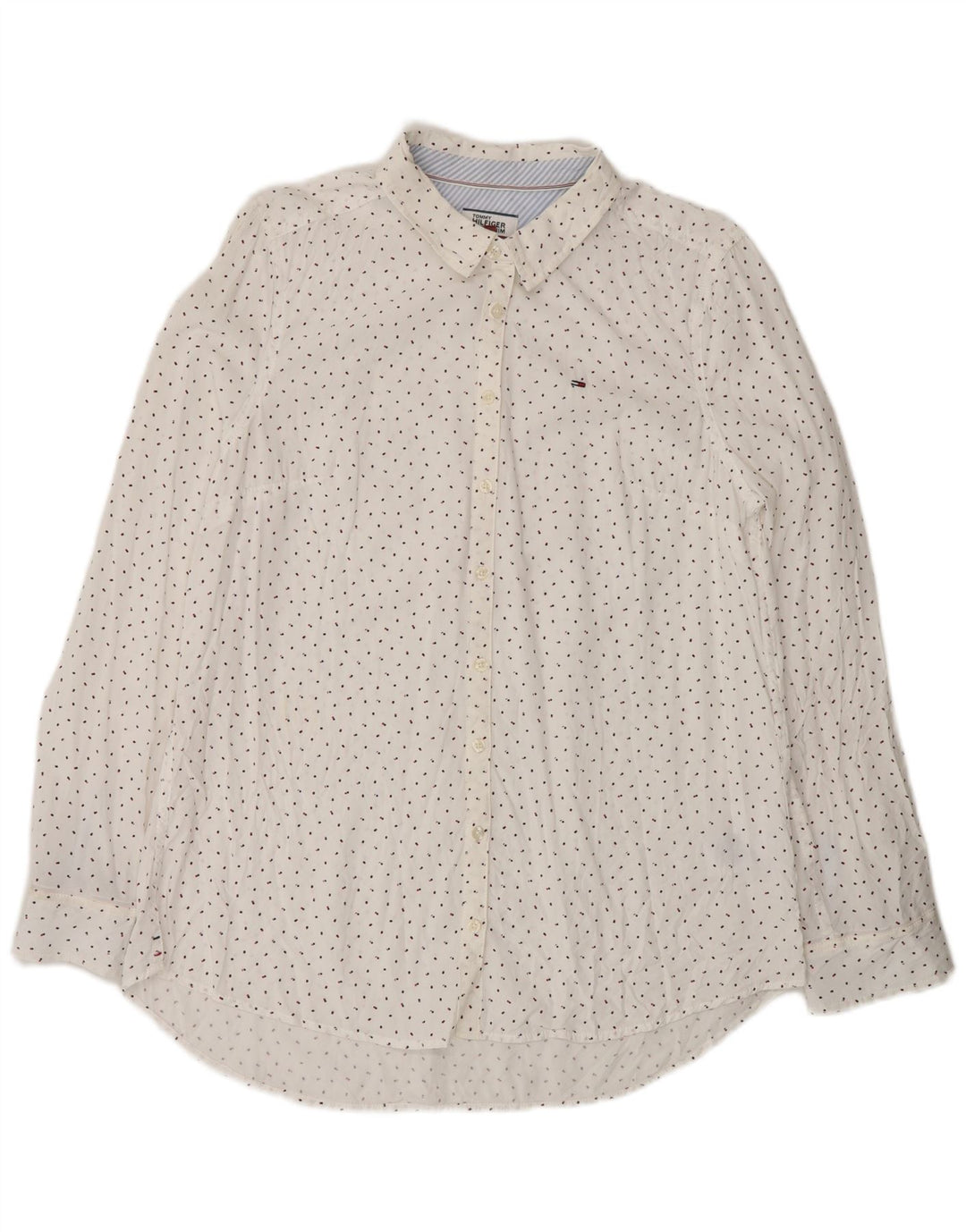 Camicia da donna Tommy Hilfiger UK 16 Large White Spotted Lyocell