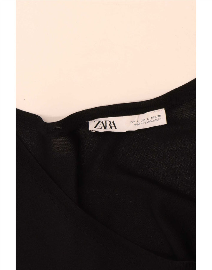 T-shirt oversize da donna Zara UK 16 grande nera