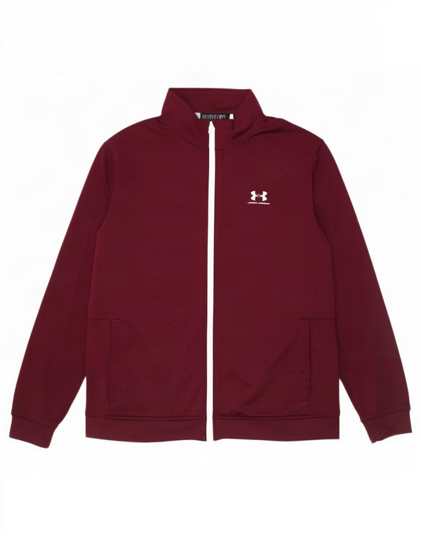 Under Armour Mens Tracksuit Top Jacket XL Burgundy Polyester
