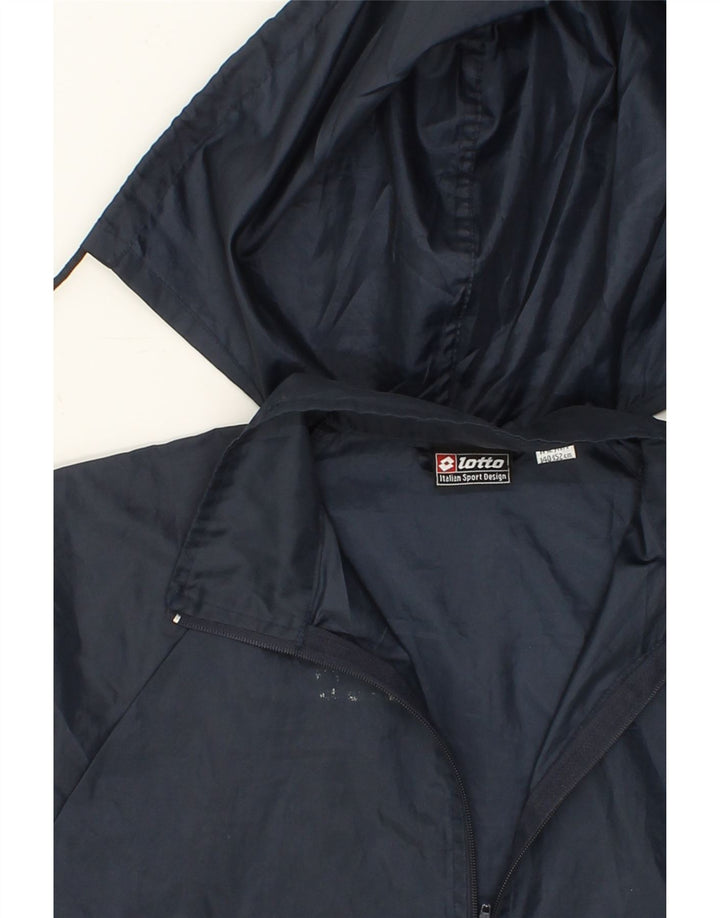 LOTTO Boys Hooded Rain Jacket 11-12 Years Navy Blue Polyester Vintage Lotto and Second-Hand Lotto from Messina Hembry 