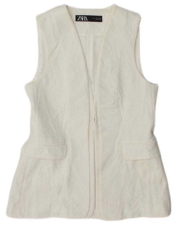 Gilet lungo da donna Zara UK 10 piccolo bianco